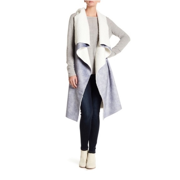 Melrose And Market Jackets Coats Faux Shearling Drape Vest